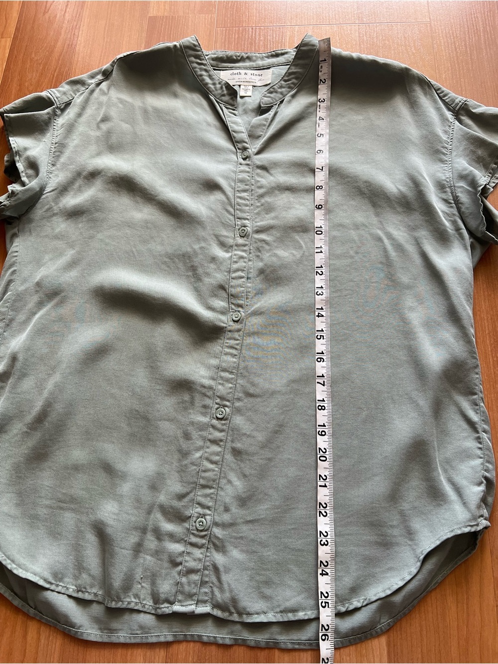 Cloth & Stone Anthropologie Lyocell Blouse Green M Fits L - Picture 4 of 10